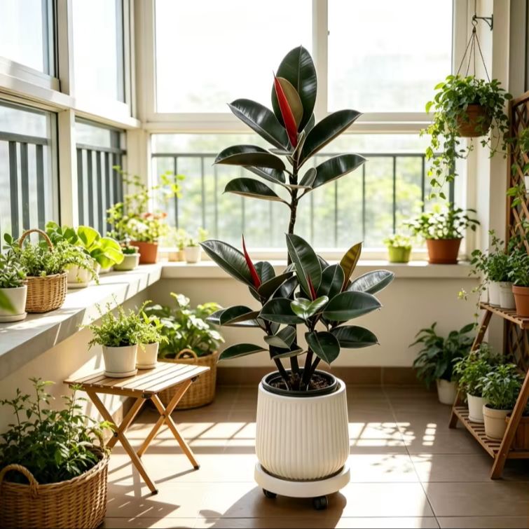 Rubber Plant Ficus - Le figuier élastique (Ficus Elastica) est