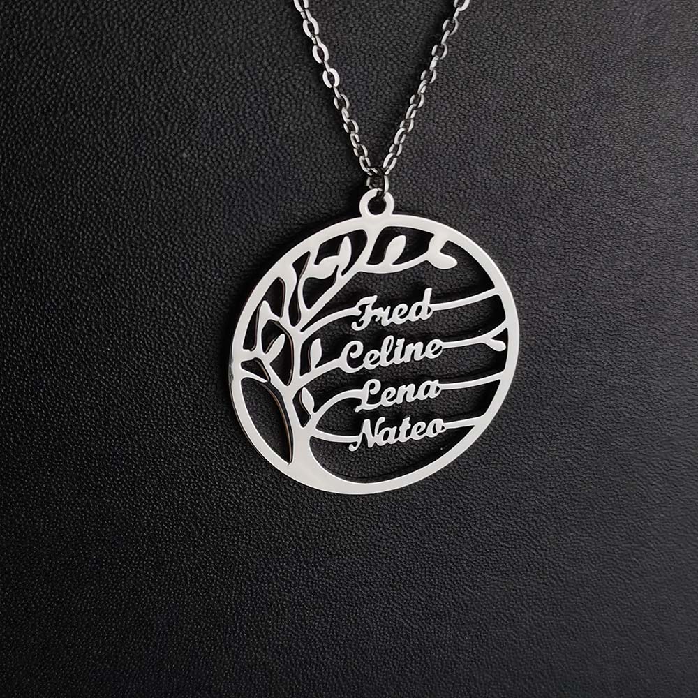 Plant Parent Name - Collier personnalisé arbre de vie pour