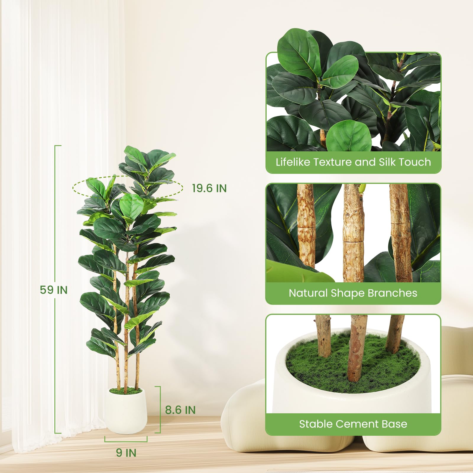 Ficus lyrata artificiel avec p - Rubber Plant Ficus avis et prix